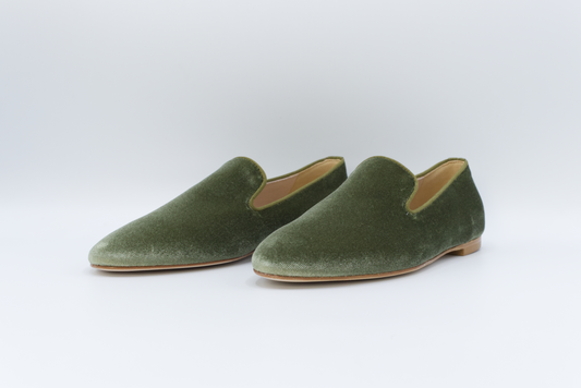 Shop Handmade Italian Leather Women's Velvet Ballerina Pump in Military Green or browse our range of hand-made Italian heels, sandals, and sneakers for men and women in leather or suede. We deliver to the USA and Canada & offer multiple payment plans as well as accept multiple safe & secure payment methods. Togi03